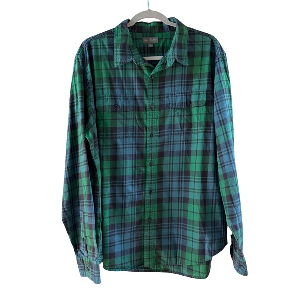 L.L. Bean Other - LL Bean Signature Slim Fit Button Down Shirt Mens XL Green Plaid Cotton 300564